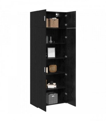 vidaXL Storage Cabinet 3 pcs Black Oak 80 x 42.5 x 225 cm