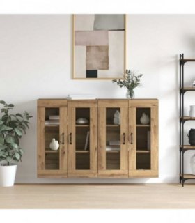 vidaXL Wall Mounted Cabinets 2 pcs Artisan Oak 69.5 x 34 x 90 cm