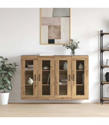 vidaXL Wall Mounted Cabinets 2 pcs Artisan Oak 69.5 x 34 x 90 cm