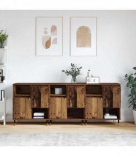 vidaXL Sideboard 3 pcs Old Wood 60 x 35 x 70 cm