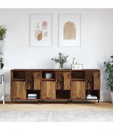 vidaXL Sideboard 3 pcs Old Wood 60 x 35 x 70 cm