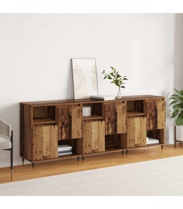 vidaXL Sideboard 3 pcs Old Wood 60 x 35 x 70 cm