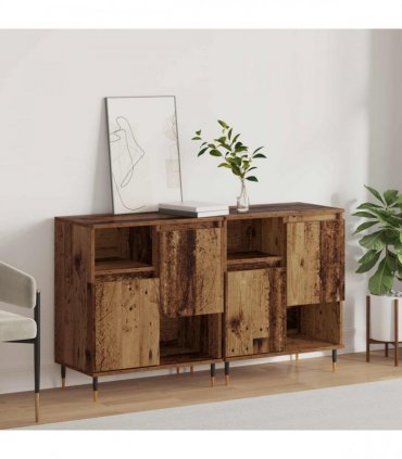 vidaXL Sideboard 2 pcs Old Wood 60 x 35 x 70 cm