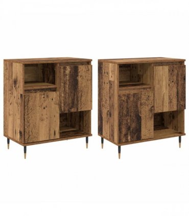 vidaXL Sideboard 2 pcs Old Wood 60 x 35 x 70 cm