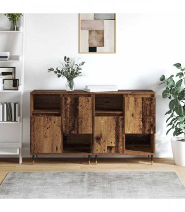 vidaXL Sideboard 2 pcs Old Wood 60 x 35 x 70 cm
