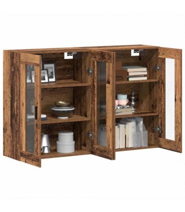 vidaXL Wall Mounted Cabinets 2 pcs Old Wood 69.5 x 34 x 90 cm