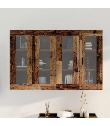 vidaXL Wall Mounted Cabinets 2 pcs Old Wood 69.5 x 34 x 90 cm