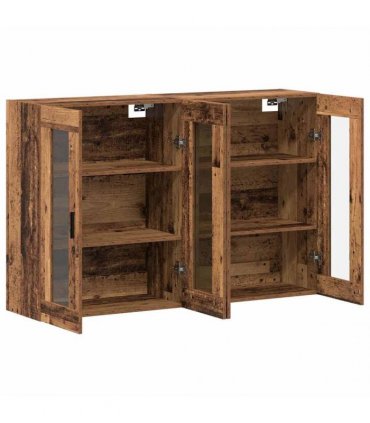vidaXL Wall Mounted Cabinets 2 pcs Old Wood 69.5 x 34 x 90 cm