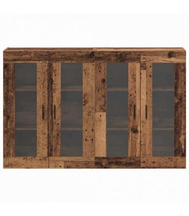 vidaXL Wall Mounted Cabinets 2 pcs Old Wood 69.5 x 34 x 90 cm