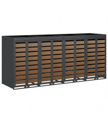 vidaXL Wheelie Bin Storage for 4 Bins Steel Anthracite