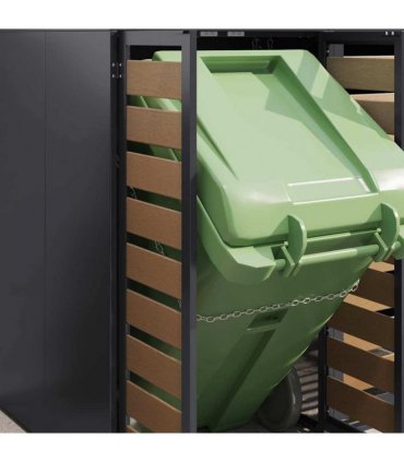 vidaXL Wheelie Bin Storage for 4 Bins Steel Anthracite