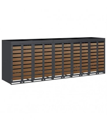 vidaXL Wheelie Bin Storage for 5 Bins Steel Anthracite