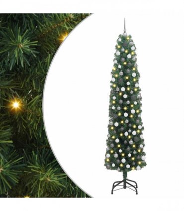 vidaXL Artificial Christmas Tree with LED Light Green 210 cm