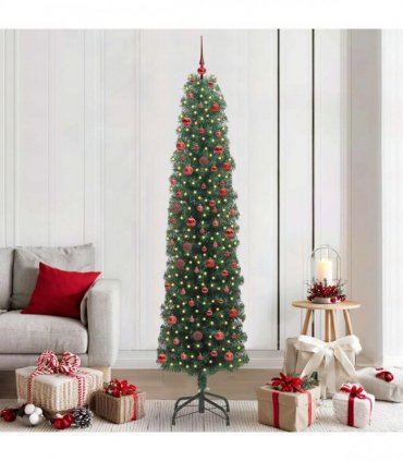 vidaXL Artificial Christmas Tree with LED Light Green 210 cm