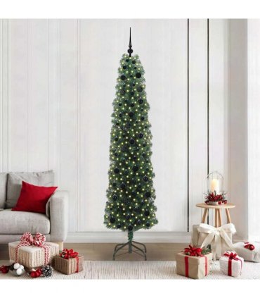 vidaXL Artificial Christmas Tree with LED Light Green 210 cm