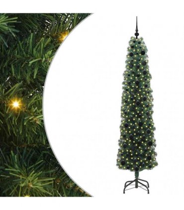 vidaXL Artificial Christmas Tree with LED Light Green 210 cm