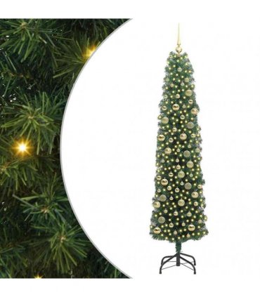 vidaXL Artificial Christmas Tree with LED Light Green 210 cm