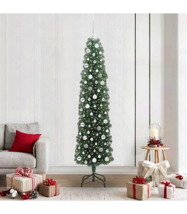 vidaXL Artificial Christmas Tree with LED Light Green 210 cm