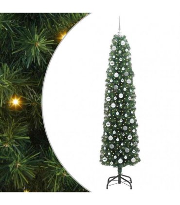 vidaXL Artificial Christmas Tree with LED Light Green 210 cm
