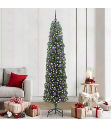 vidaXL Artificial Christmas Tree with LED Light Green 210 cm