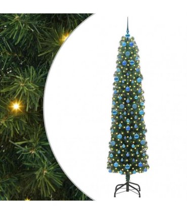 vidaXL Artificial Christmas Tree with LED Light Green 210 cm