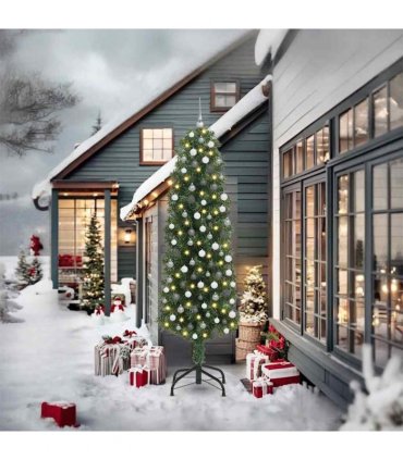 vidaXL Artificial Christmas Tree with LED Light Green 240 cm