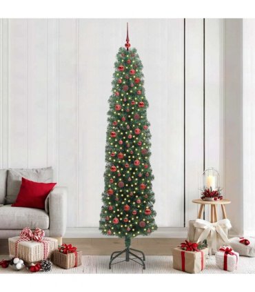 vidaXL Artificial Christmas Tree with LED Light Green 240 cm