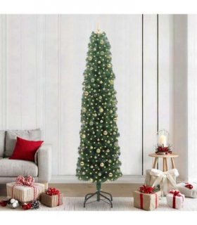 vidaXL Artificial Christmas Tree with LED Light Green 240 cm