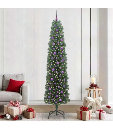 vidaXL Artificial Christmas Tree with LED Light Green 240 cm