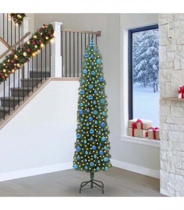 vidaXL Artificial Christmas Tree with LED Light Green 240 cm