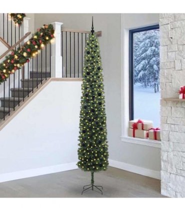 vidaXL Artificial Christmas Tree with LED Light Green 270 cm