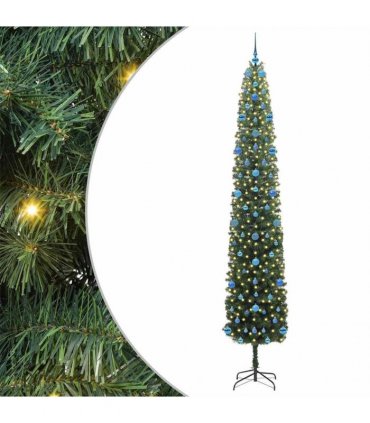 vidaXL Artificial Christmas Tree with LED Light Green 270 cm