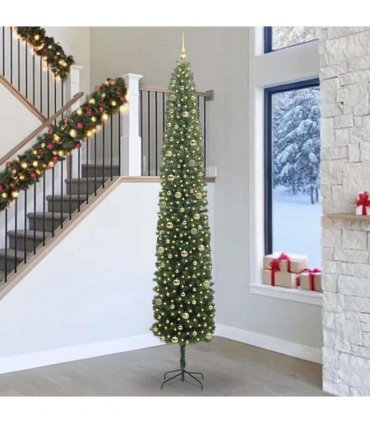 vidaXL Artificial Christmas Tree with LED Light Green 300 cm