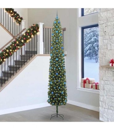 vidaXL Artificial Christmas Tree with LED Light Green 300 cm