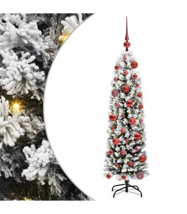 vidaXL Artificial Christmas Tree with LED Light Green and white 120 cm