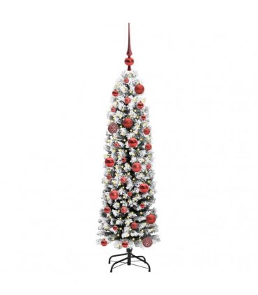 vidaXL Artificial Christmas Tree with LED Light Green and white 120 cm