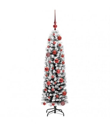 vidaXL Artificial Christmas Tree with LED Light Green and white 120 cm
