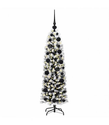 vidaXL Artificial Christmas Tree with LED Light Green and white 120 cm