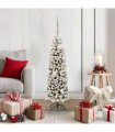 vidaXL Artificial Christmas Tree with LED Light Green and white 120 cm