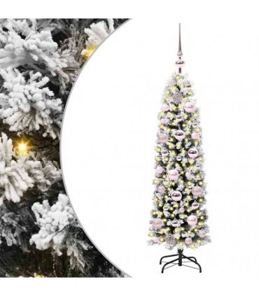 vidaXL Artificial Christmas Tree with LED Light Green and white 120 cm