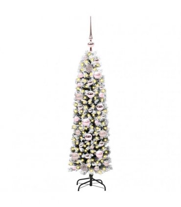 vidaXL Artificial Christmas Tree with LED Light Green and white 120 cm