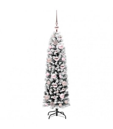 vidaXL Artificial Christmas Tree with LED Light Green and white 120 cm