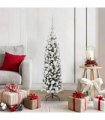 vidaXL Artificial Christmas Tree with LED Light Green and white 120 cm