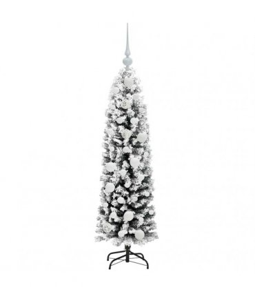 vidaXL Artificial Christmas Tree with LED Light Green and white 120 cm