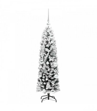 vidaXL Artificial Christmas Tree with LED Light Green and white 120 cm