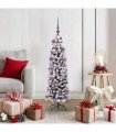 vidaXL Artificial Christmas Tree with LED Light Green and white 120 cm