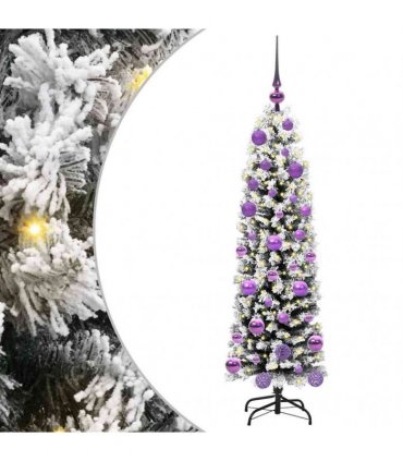 vidaXL Artificial Christmas Tree with LED Light Green and white 120 cm