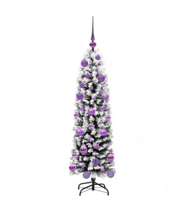 vidaXL Artificial Christmas Tree with LED Light Green and white 120 cm