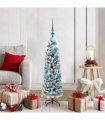 vidaXL Artificial Christmas Tree with LED Light Green and white 120 cm