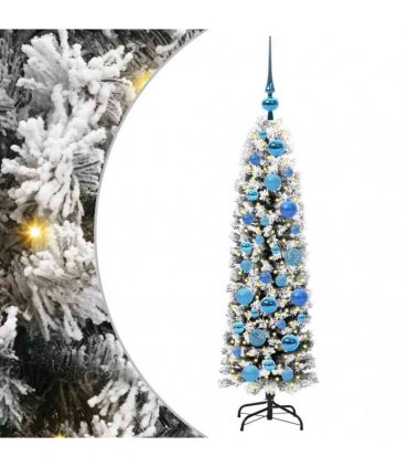 vidaXL Artificial Christmas Tree with LED Light Green and white 120 cm